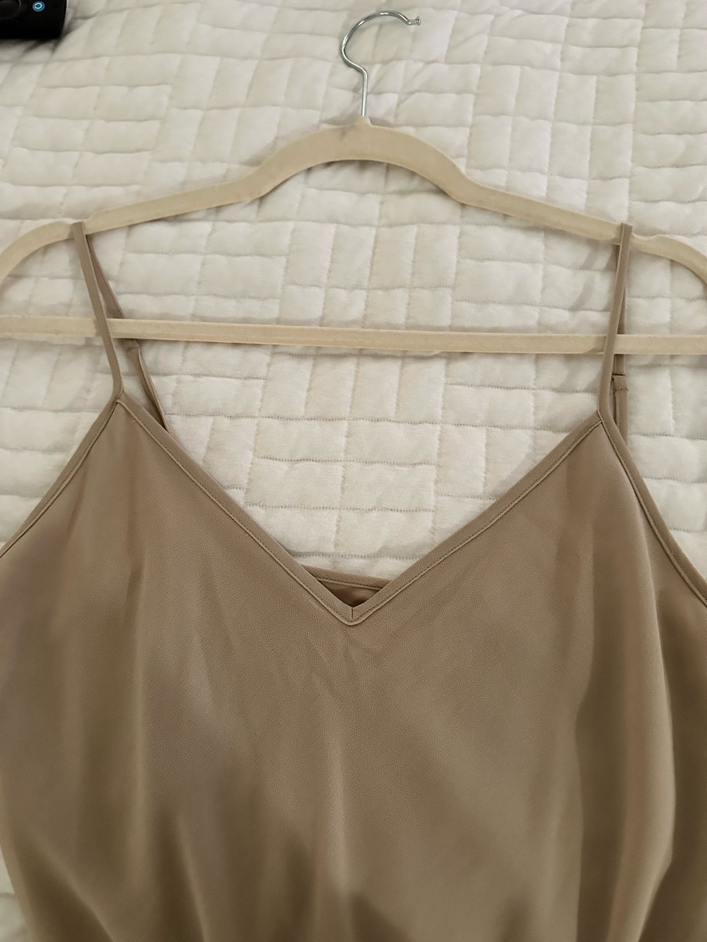 Wilfred Neutral Beige Slip Midi Dress with Adjustable Spaghetti Straps